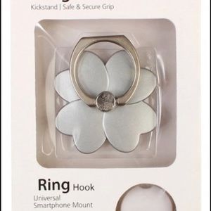 New Silver Flower Phone Hook Ring